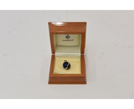 A  Faberge 14 carat white gold, enamel and diamond set pendant, cased with certificate of authenticity  