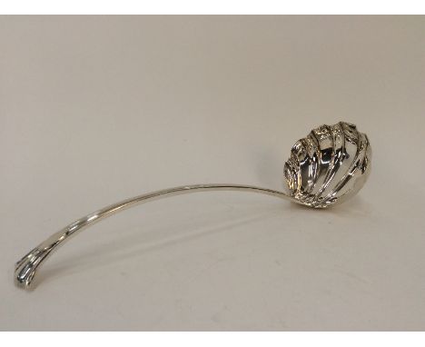 An Edwardian silver soup ladle, of "Onslow" pattern with shell shaped bowl by Mappin & Webb, Sheffield 1901 