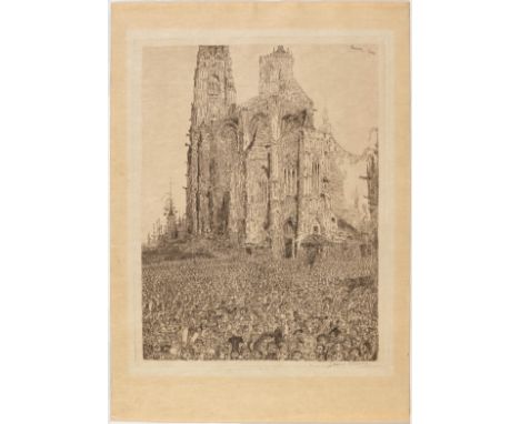 JAMES ENSOR(1860 Ostende 1949)La Cathédral, 1886.Radierung auf festem Japanpapier.Oben rechts in der Platte gestochen signier