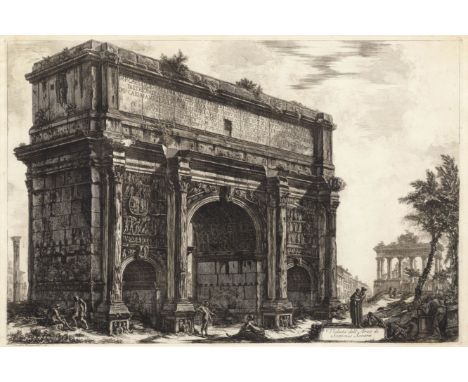 GIOVANNI BATTISTA PIRANESI(Mogliano Veneto 1720 - 1778 Rom)Veduta dell'Arco di Settimo Severo, 1772.Radierung.47,3 x 71,2 cm.