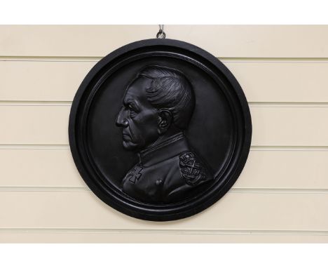 Carlshutte Delligsen circular cast iron plaque, Wilhelm I, First Emperor of Germany, 40.5cms diameter.
