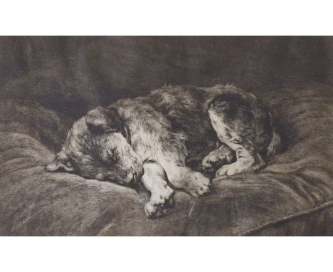 Herbert Thomas Dicksee (1862-1942), etching on vellum, 'On Velvet', signed in pencil, 26 x 41cm