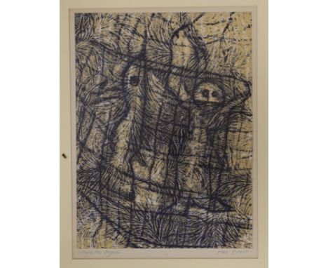 Max Ernst (1891-1976), colour lithograph, Chant d'amour, inscribed on the mount, 30 x 22.5cm