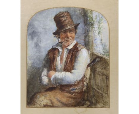 James Drummond (1816-1877), watercolour, Portrait of a country gentleman, signed and dated 1866, 31 x 25cm