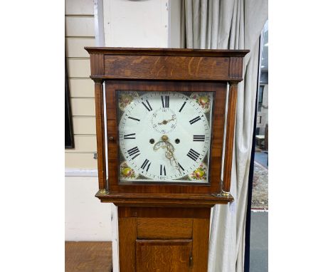 An early 19th century eight day longcase clock with painted dial, height 185cm