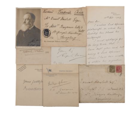 Autographs:- The Right Honourable Earl Spencer, a signed photograph with accompanying letter from William Wright on Althorp n
