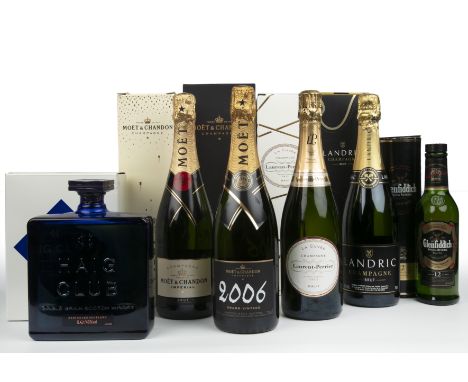 A bottle of Moet &amp; Chandon champagne 2006 grand vintage, with original case together with a bottle Moet &amp; Chandon moe