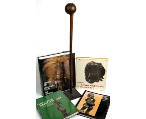 A Zulu knobkerrie south Africa 68cm in length together with four tribal art reference books