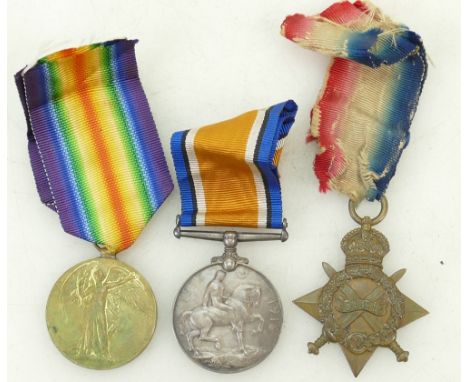 WWI medal trio 6956 Pte F Holford K R rifle C: