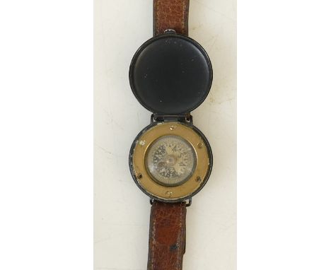 J.H. Steward Ltd compass military wristwatch: Wristwatch with leather strap
