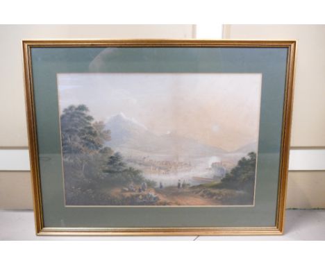 Baxter print 1857 Lake Lucerne large &amp; rare: Large Baxter print of lake Lucerne Switzerland, details on reverse. No 334 i