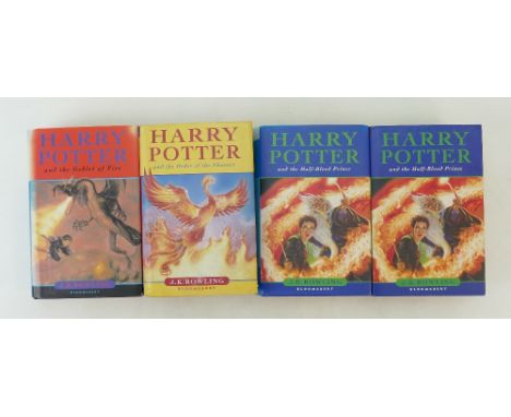 A collection of Harry Potter first edition books: J K Rowling Harry Potter first version books comprising 2 x The Half Blood 