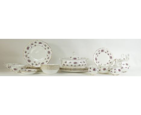 Royal Albert Violetta dinner, coffee &amp; tea set: Royal Albert tea, coffee &amp; dinnerware in the Violetta design comprisi