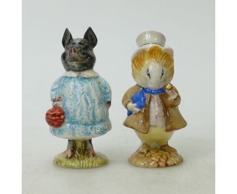 Beswick Beatrix Potter figures Pig Wig and Amiable Guinea Pig, both BP3A (2)