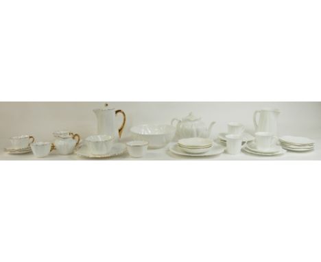 A collection of Shelley china: Including plain white tea ware and another Shelley part coffee set white with gold edge band t