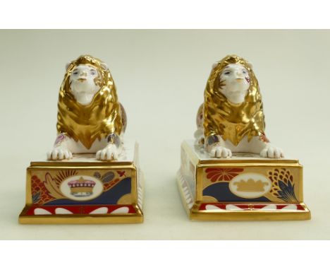 A Pair of Royal Worcester Trafalgar Lions: Part of the Nelson collection. Limited edition 540 of 750