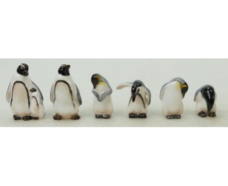 Royal Doulton collection of miniature Penguins: Royal Doulton K Birds penguins including K24, K20, K21, K25, K22 and K23 (6)