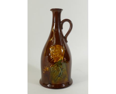 Royal Doulton Kingsware Whisky Flask: Royal Doulton Kingsware Dewars whisky flask "Squire Smoking", height 25cm.