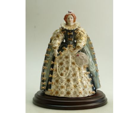 Royal Worcester Character figure Queen Elizabeth I: A Compton &amp; Woodhouse limited edition with plinth and certificate.