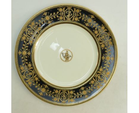 Wedgwood Astbury prestige dinner plate: With raised gold decoration diameter 27cm