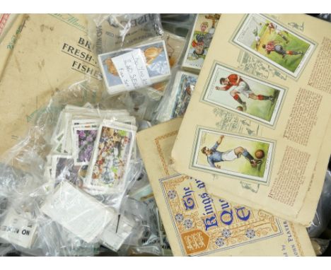 A large collection of vintage cigarette cards: Wills and Churchmans cards together with some albums of cigarette cards with c