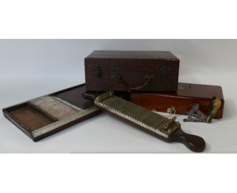 A collection of medical items: Vintage medical items including Enema kit, Universal kit, electric sanater, pill roller and Th