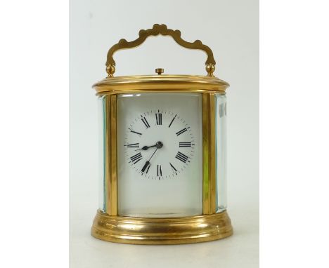 Carriage Clock hour repeating &amp; striking hour &amp; half: Larger oval cased French carriage clock. Hour repeating / strik