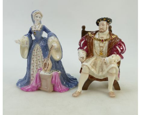 Wedgwood figures of Henry VIII and Wife: Wedgwood figures Henry VIII and Jane Seymour, both limited edition Compton Woodhouse