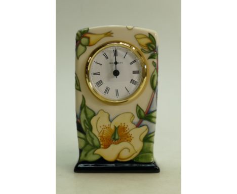 Moorcroft Hiller Gardens Golden Shrine Clock: Designed by Rachel Bishop. Shape CL1, 1st in quality