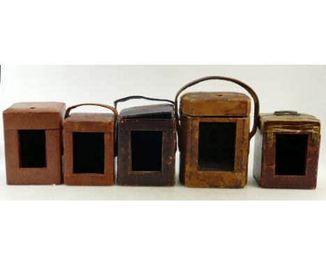 5 empty carriage clock cases in average condition: