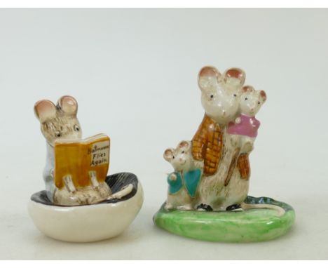 Beswick Kitty Macbride figures: Beswick Kitty Macbride figures "A Family Mouse" 2526 and "A Good Read" 2529. (2)