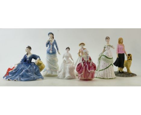 A collection of Royal Doulton &amp; Royal Worcseter figures: Royal Doulton figures Goody Two Shoes HN2031,Sally HN3851, Lets 