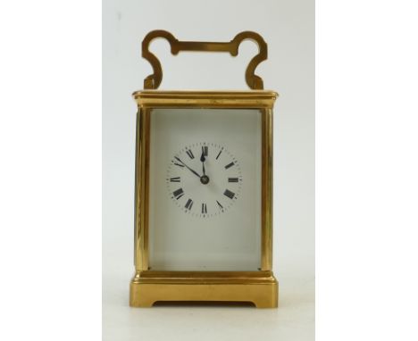 Carriage Clock, large, striking the hour and half: French hour &amp; half hour striking large carriage clock, no key, but usi