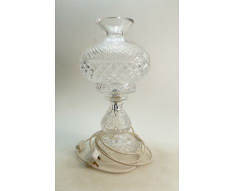 Waterford large crystal table lamp: With box