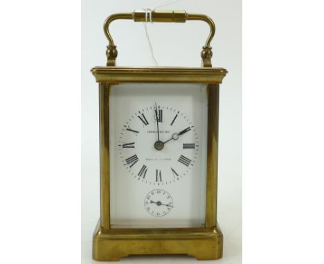 Carriage Clock larger alarm: French larger size brass carriage clock with alarm function, no key, but using a spare key, it a