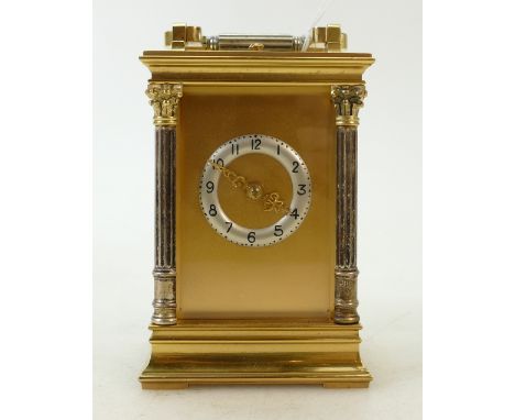 Carriage Clock hour repeating, striking hour and half: Larger French carriage clock. Hour repeating / striking on 1 gong, str