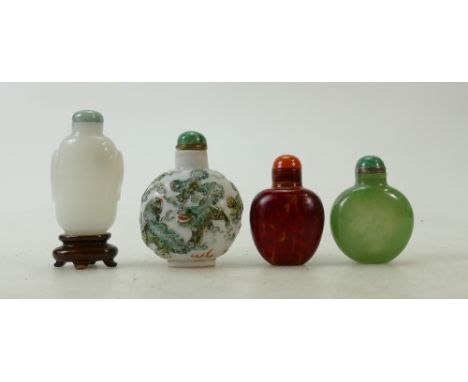 A collection of Chinese Perfume Bottles: Collection of Chinese perfume bottles comprising ceramic scent bottle decorated with
