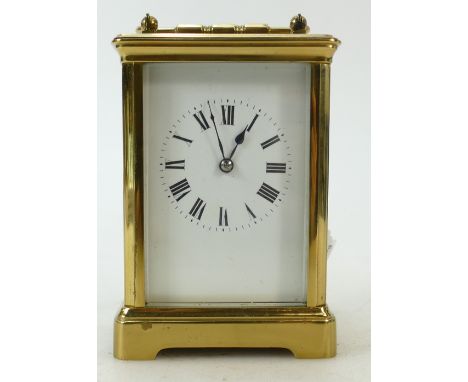 Carriage Clock striking the hour &amp; half hour: French hour &amp; half hour striking standard size brass carriage clock, no