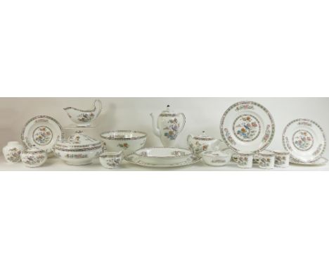 A large Wedgwood Dinner Service to include: Tea set, coffee cans and saucers, 25cm fruit bowl, 27cm dinner plates x 6, tea an