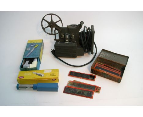 A Kodascope eight 33 projector and glass slides.