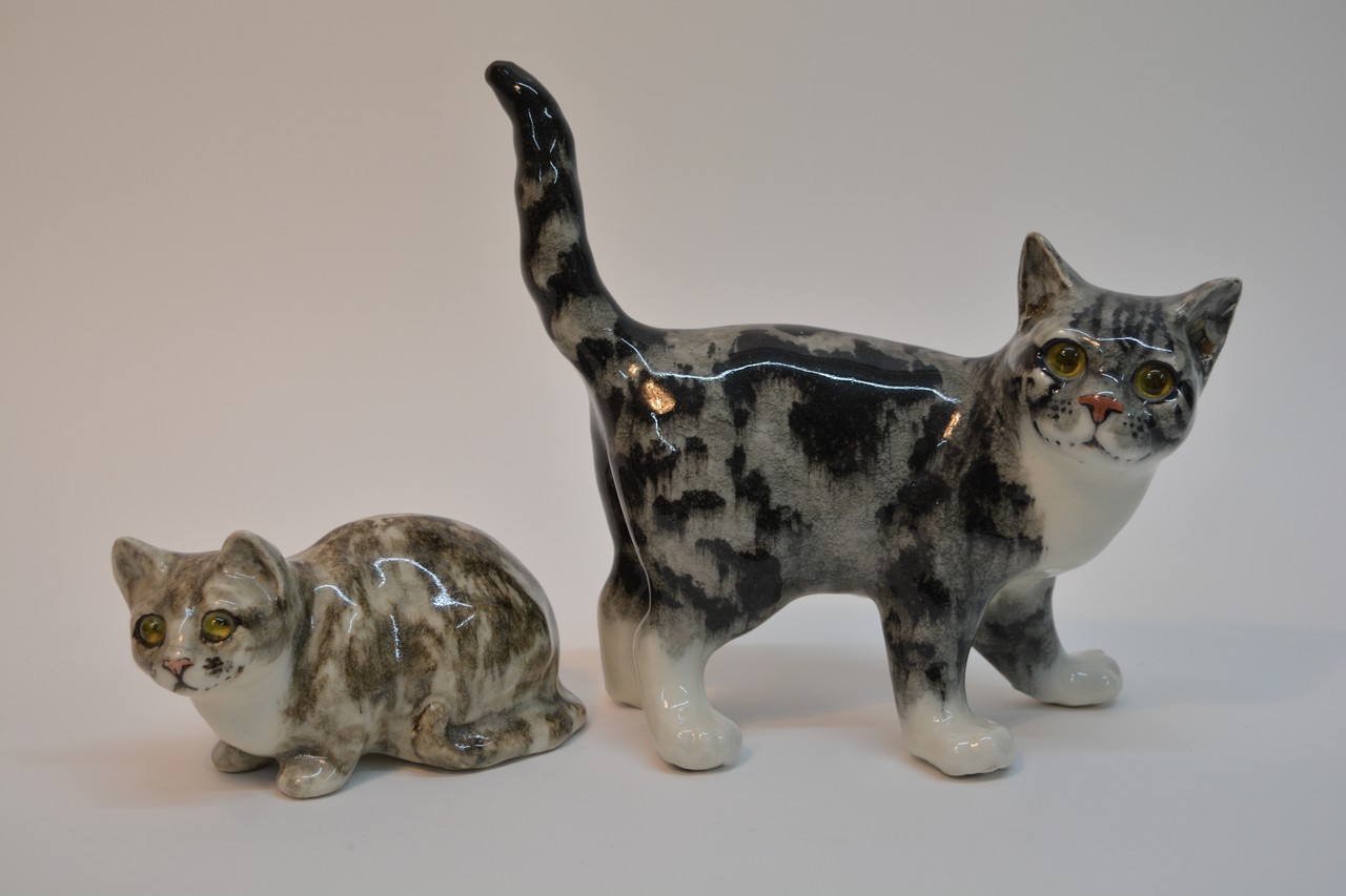 Four Winstanley tabby cat figurines all signed to base (4)