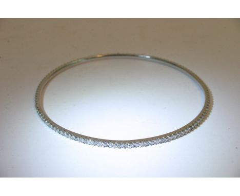 Ladies 18ct white gold and diamond bangle 2ct brilliant cut