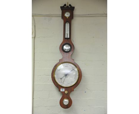 A Victorian Mahogany Barometer with applied mercury Thermometer base inset mirror - G Taroni