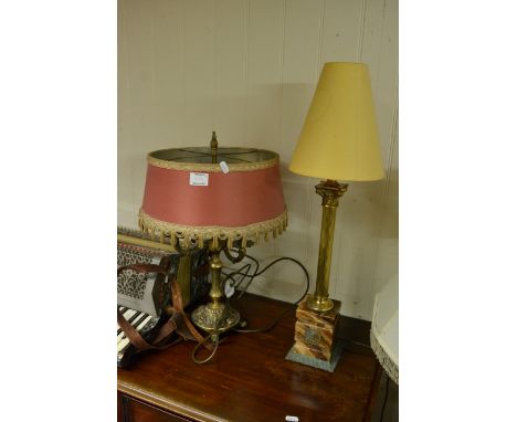 Two vintage metal table lamps.