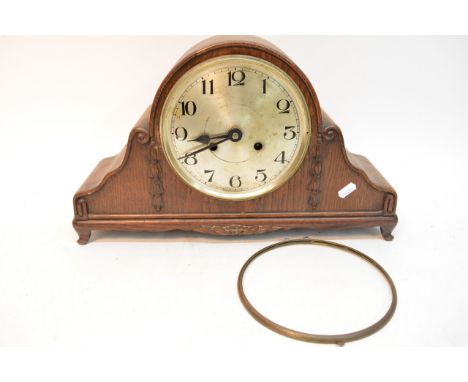 A Napoleon hat shaped mantle clock