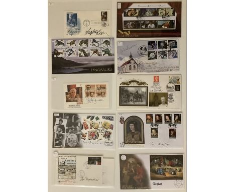 A collection of 23 First Day Covers relating to Hollywood Film Industry signed by Leslie Caron, Julie Walters, Sally Hawkins;