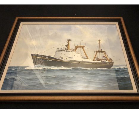 George P. Wiseman, watercolour, ships portrait of the St. Jason of Hull, signed L.R. 1968, 49 x 69cms. 