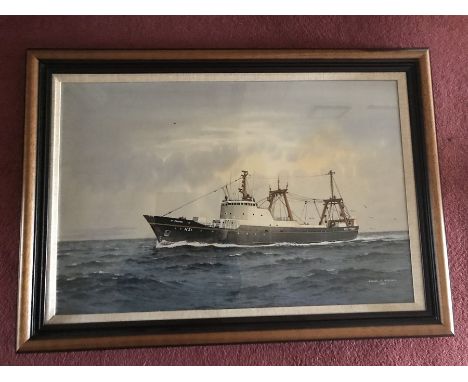 George P. Wiseman, watercolour, ships portrait of the St. Jasper of Hull, signed L.R. 1968, 44 x 66cms. 