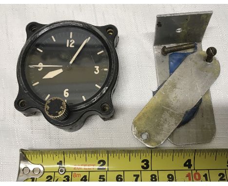 World War II aircraft cockpit 8 day clock, Mk 4. 6A, working order, 6cms w. Condition ReportSome paint wear, good working ord