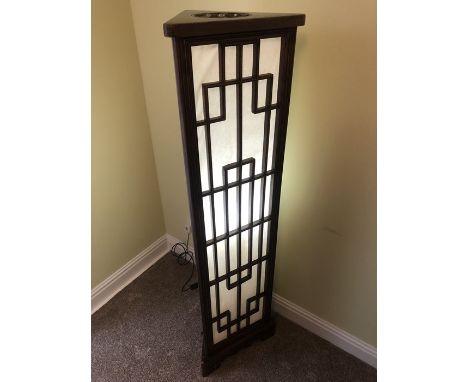 A 20thC traingular Chinese light. 137 h x 37cms triangular. Condition ReportOne panel slightly a/f.